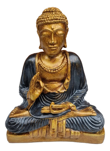 Buda Hindu Reposando Meditando Dorado Con Relieve Deco 16cm