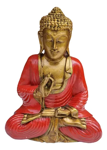 Buda Hindu Reposando Meditando Dorado Con Relieve Deco 30cm