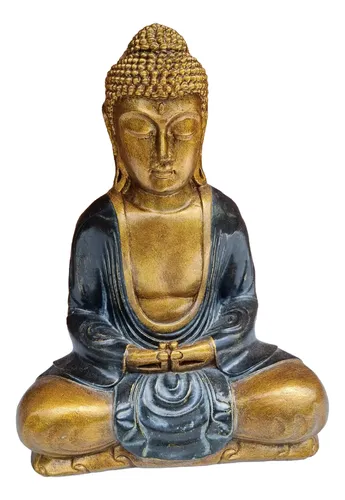 Buda Hindu Reposando Meditando Dorado Con Relieve Deco 30cm