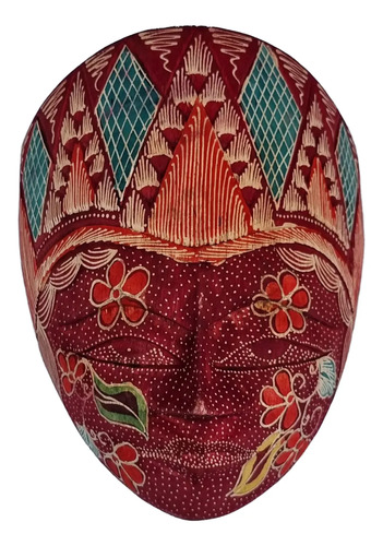 Mascara Batik Madera Bali Hindu Proteccion Energia + 20cm