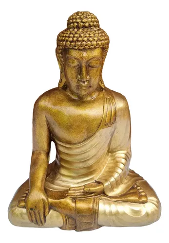 Buda Hindu Reposando Meditando Dorado Con Relieve Deco 30cm