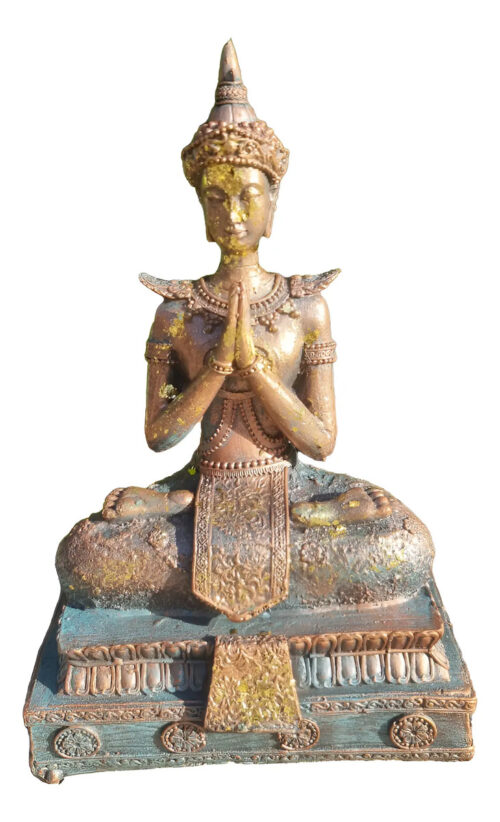 Buda Thai Altar Meditando Bendicion Armonia Paz 22cm