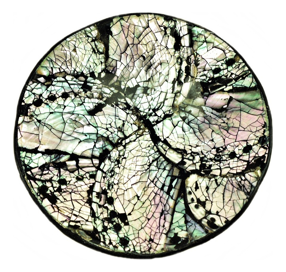 Plato Nácar Redondo Abalone 9cm Deco Moderno Mesa Mar - Imagen 4