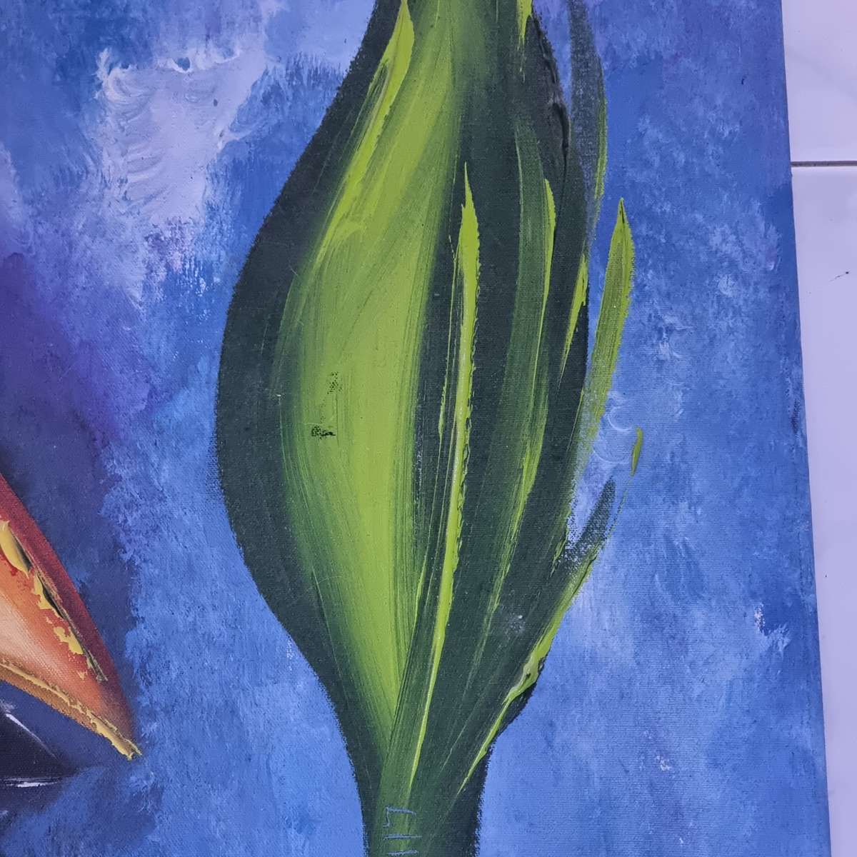 Cuadro Calamar En El Mar 125x65cm Artesanal Importado Brasil - Imagen 8