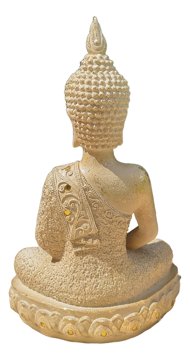 Buda Hindú Meditando En Loto Dorado Y Beige Espejos 30cm - Imagen 5