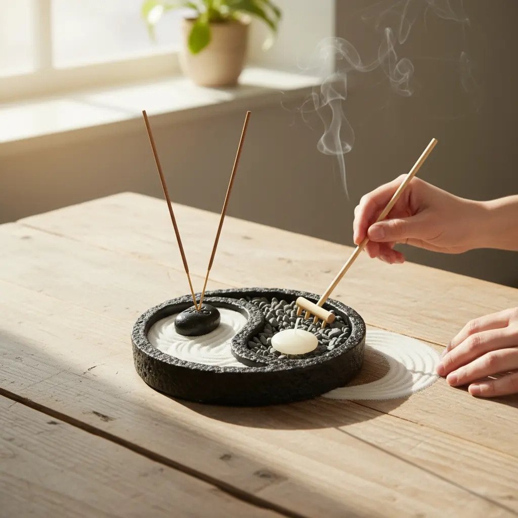 Jardín Zen Yin Yang Sahumerio Feng Shui Meditación Armonía - Imagen 5