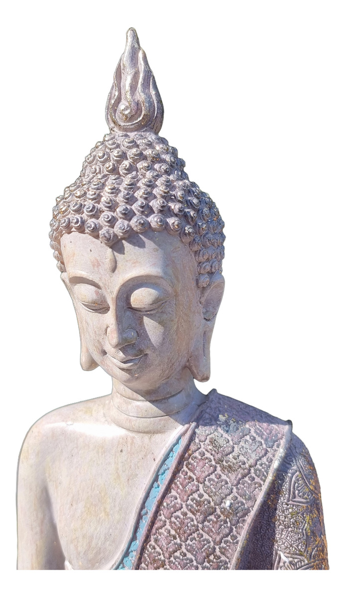 Buda Thai Sentado Meditando Armonia Zen Paz 38cm - Imagen 2