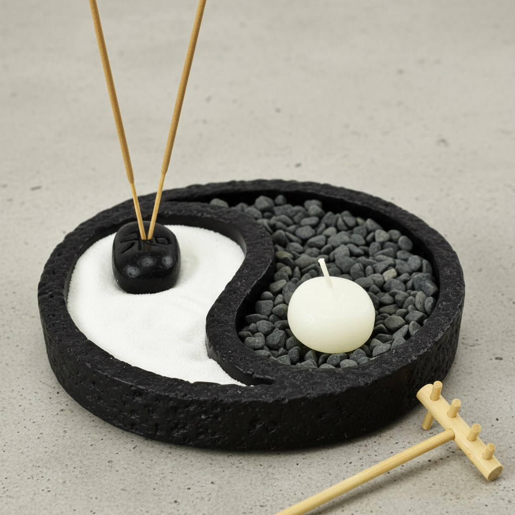 Jardín Zen Yin Yang Sahumerio Feng Shui Meditación Armonía - Imagen 11