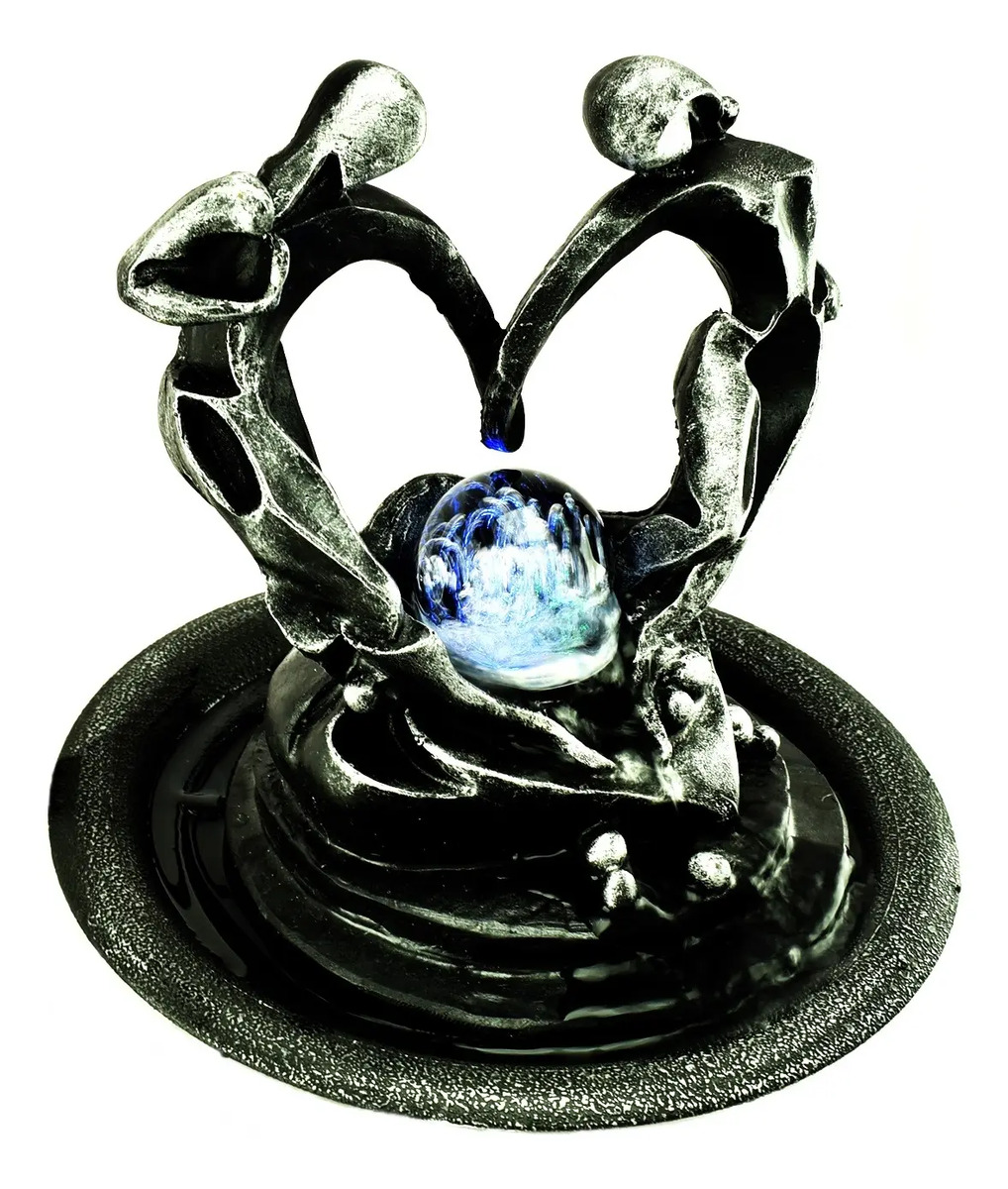 Fuente De Agua Mediana Cascada Pareja Amor Super Oferta!!! - Imagen 3