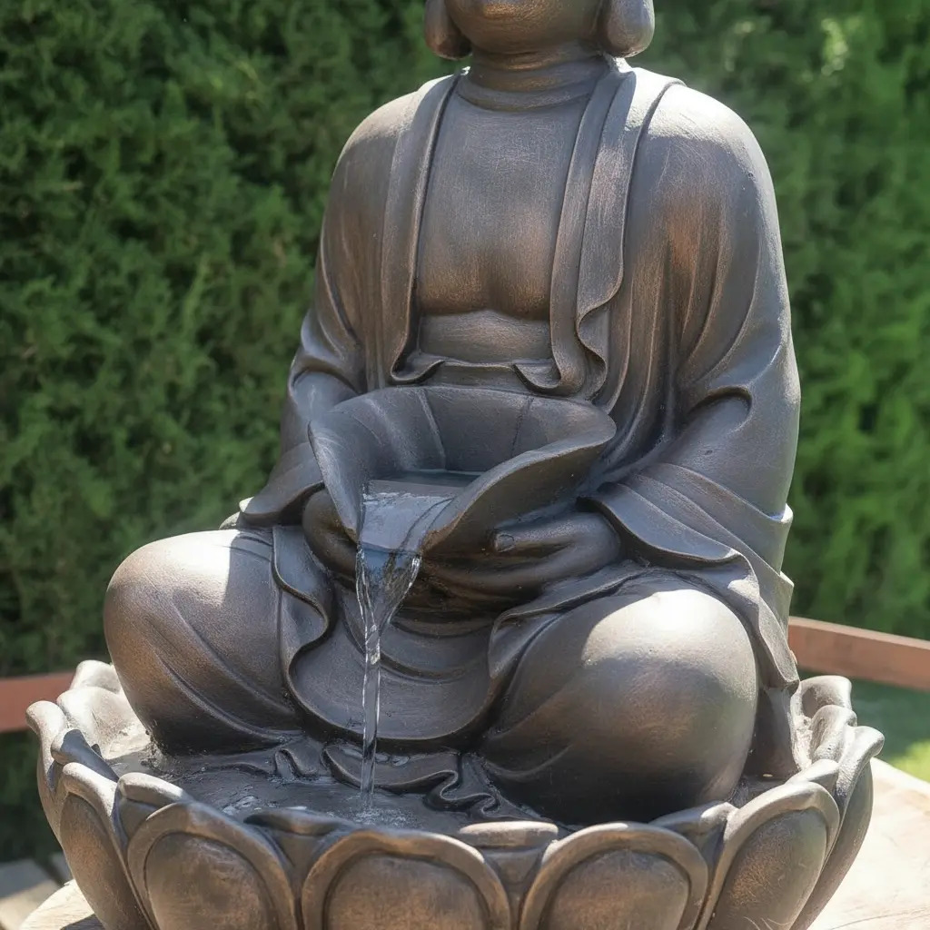 Fuente De Agua Gigante 90cm Buda Deco Budismo Zen Cascada - Imagen 6