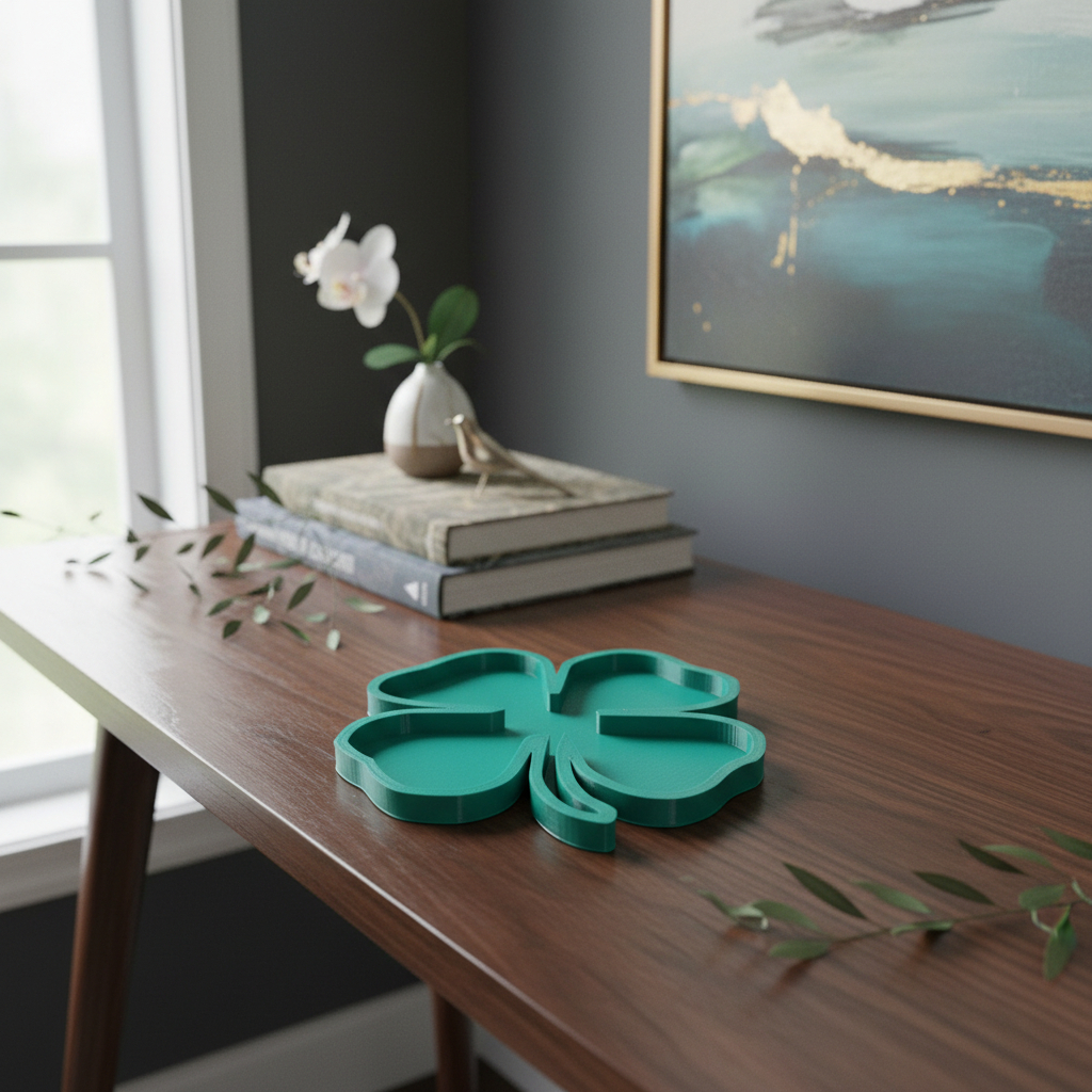 Plato Decorativo Abs Trebol 4 Hojas Suerte 16 Cm - Imagen 4