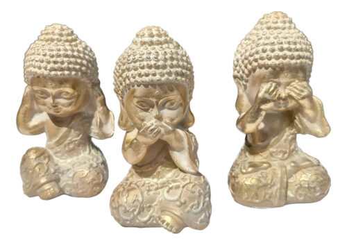Set Budas Sabios Meditando Estatua Ciego Sordo Mudo 11cm