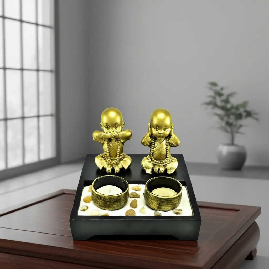 Jardín Zen 2 Niños Buda Feng Shui Deco Meditación Armonía - Imagen 5