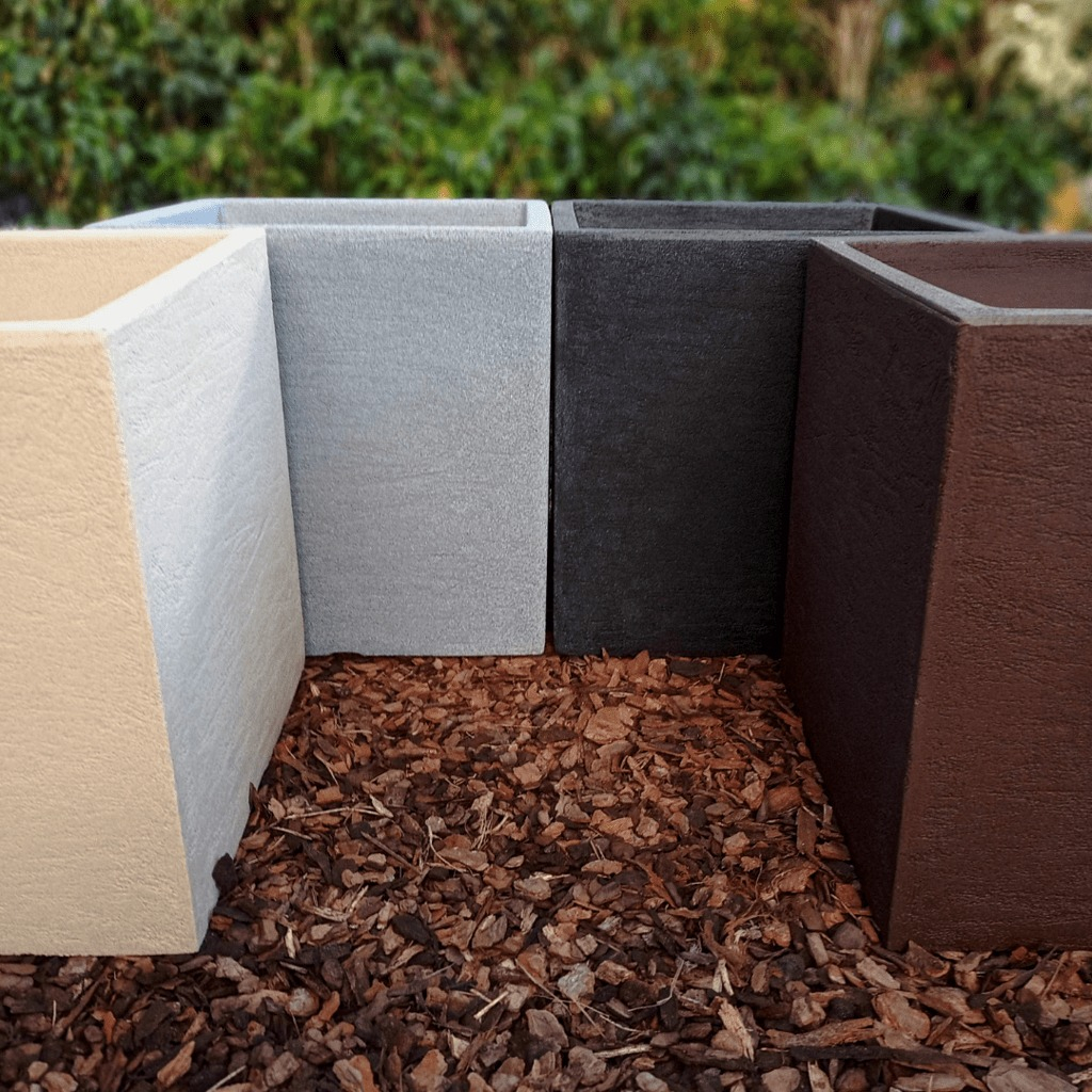 Maceta Cubo Rustica 40cm Plástica Eventos Deco Rayun - Imagen 2