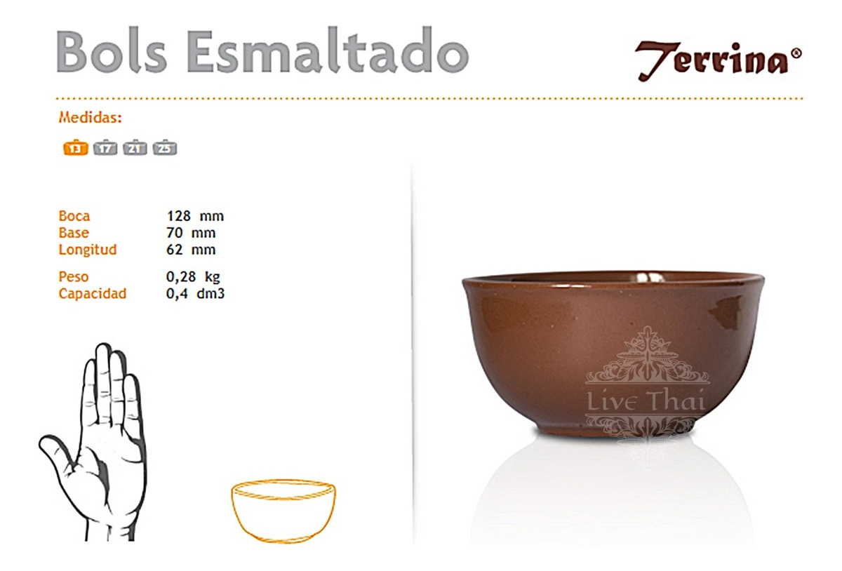 Bols Esmaltado N°13 Bowls Cuenco Cazuela Barro Terrina - Imagen 2
