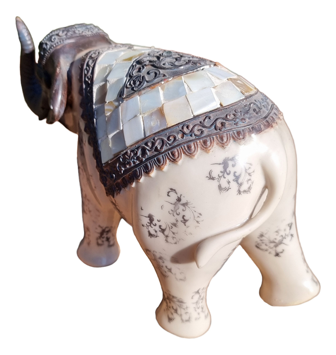 Elefante Sabiduría Longevidad Parado Nacar Deco 32cm - Imagen 8