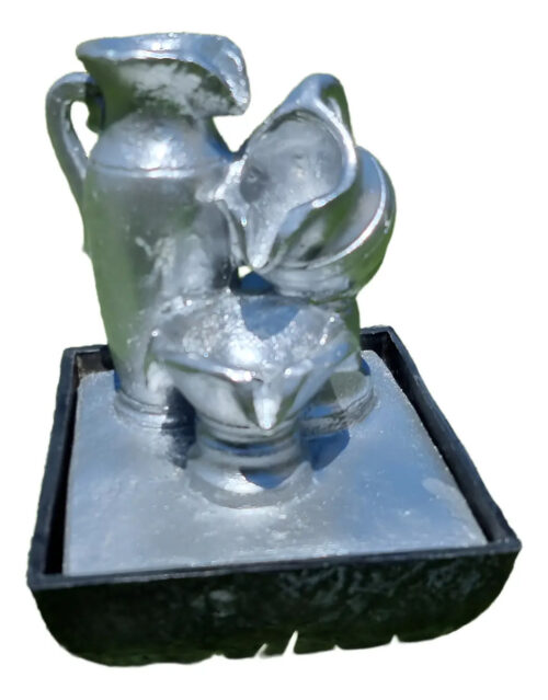 Fuente De Agua Cascada Chica Plateada Zen Super Oferta!!!