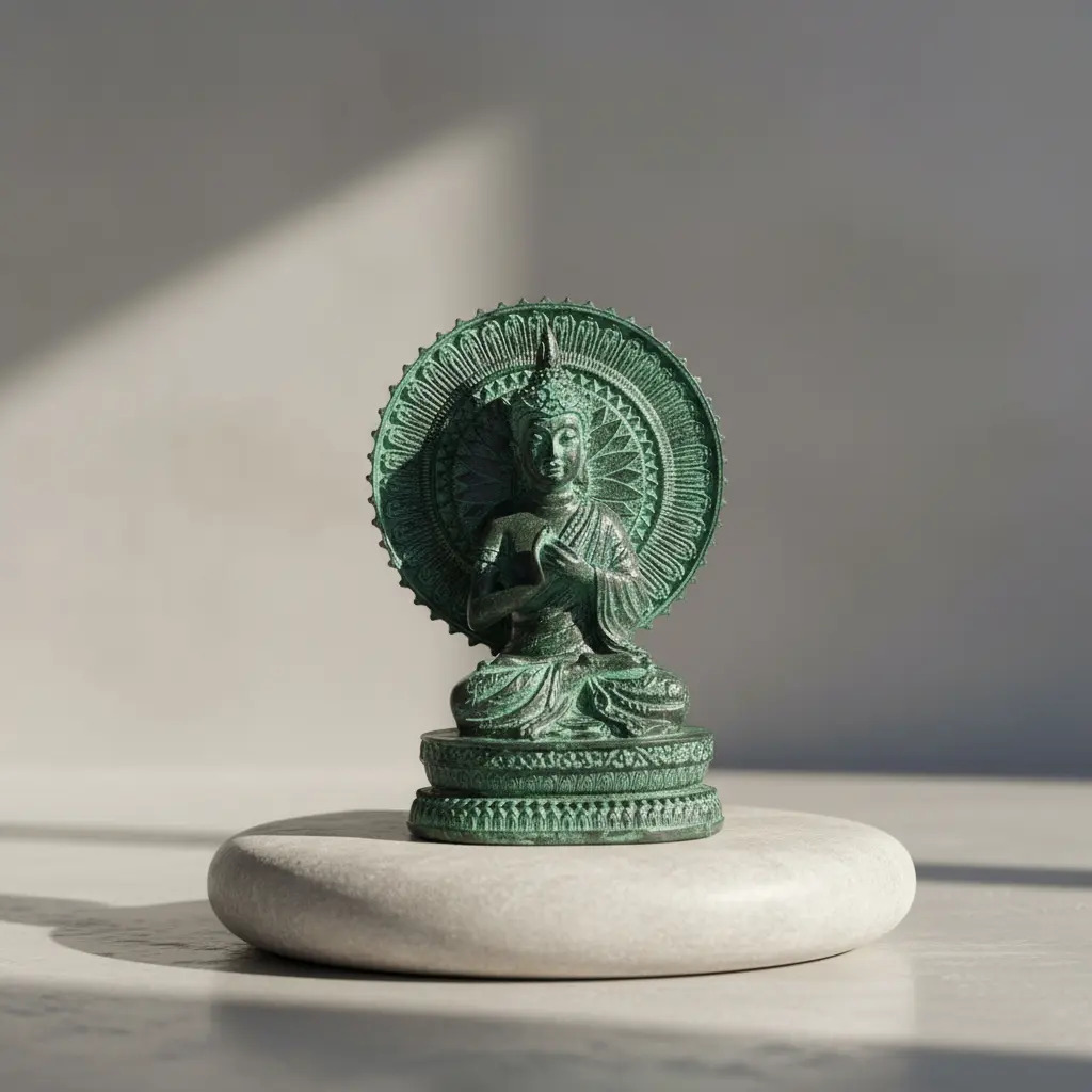 Buda Aura Sabiduria Meditando Bendicion Paz Armonia 17cm - Imagen 2