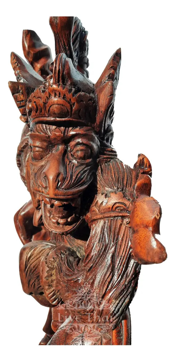 Hanuman Sentado Teka Madera 75cm Dios Mono China Ct - Imagen 6