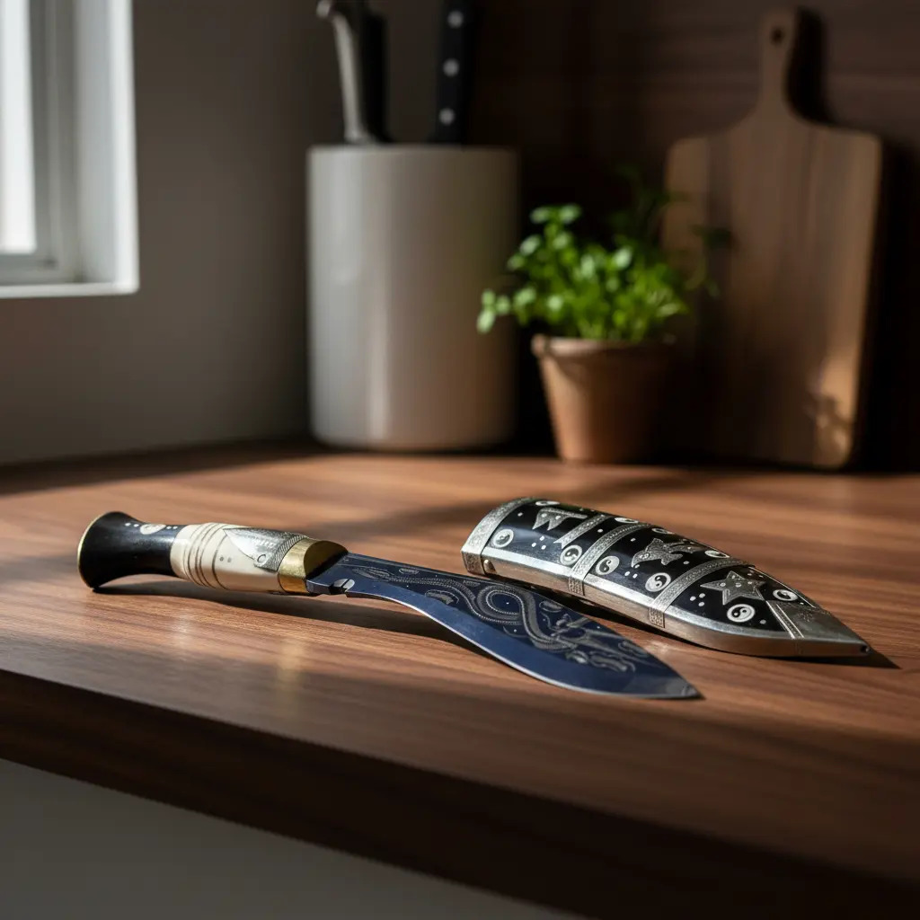 Cuchillo Kukri Con Funda Hecho A Mano En Nepal 35,5cm - Imagen 2