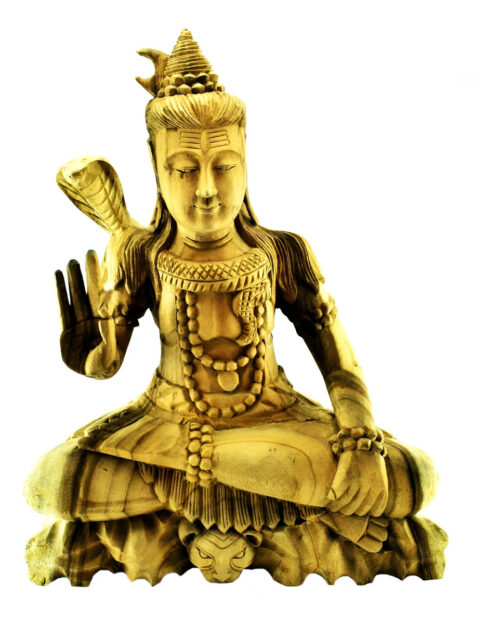 Shiva Tallada Madera Teka Escultura Budismo Hinduismo 40cm