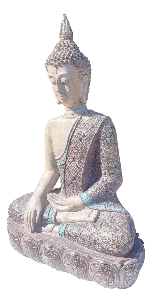 Buda Thai Sentado Meditando Armonia Zen Paz 38cm - Imagen 5