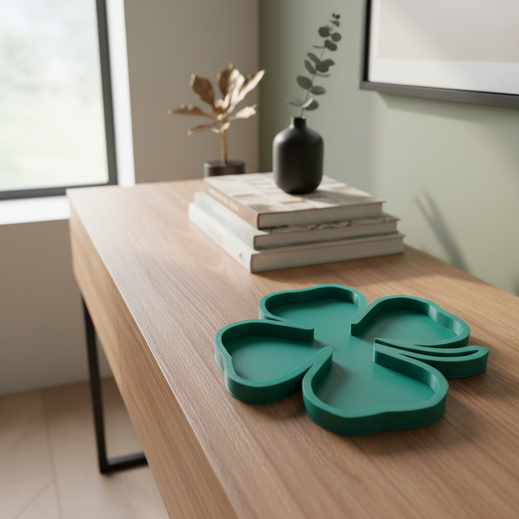 Plato Decorativo Abs Trebol 4 Hojas Suerte 16 Cm - Imagen 3