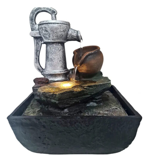 Fuente De Agua Chica 19cm Cascada Deco Zen Interior Zn Ct Color Aljibe