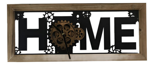 Reloj De Pared Home Negro Engranajes Deco Hogar Vintage 60cm