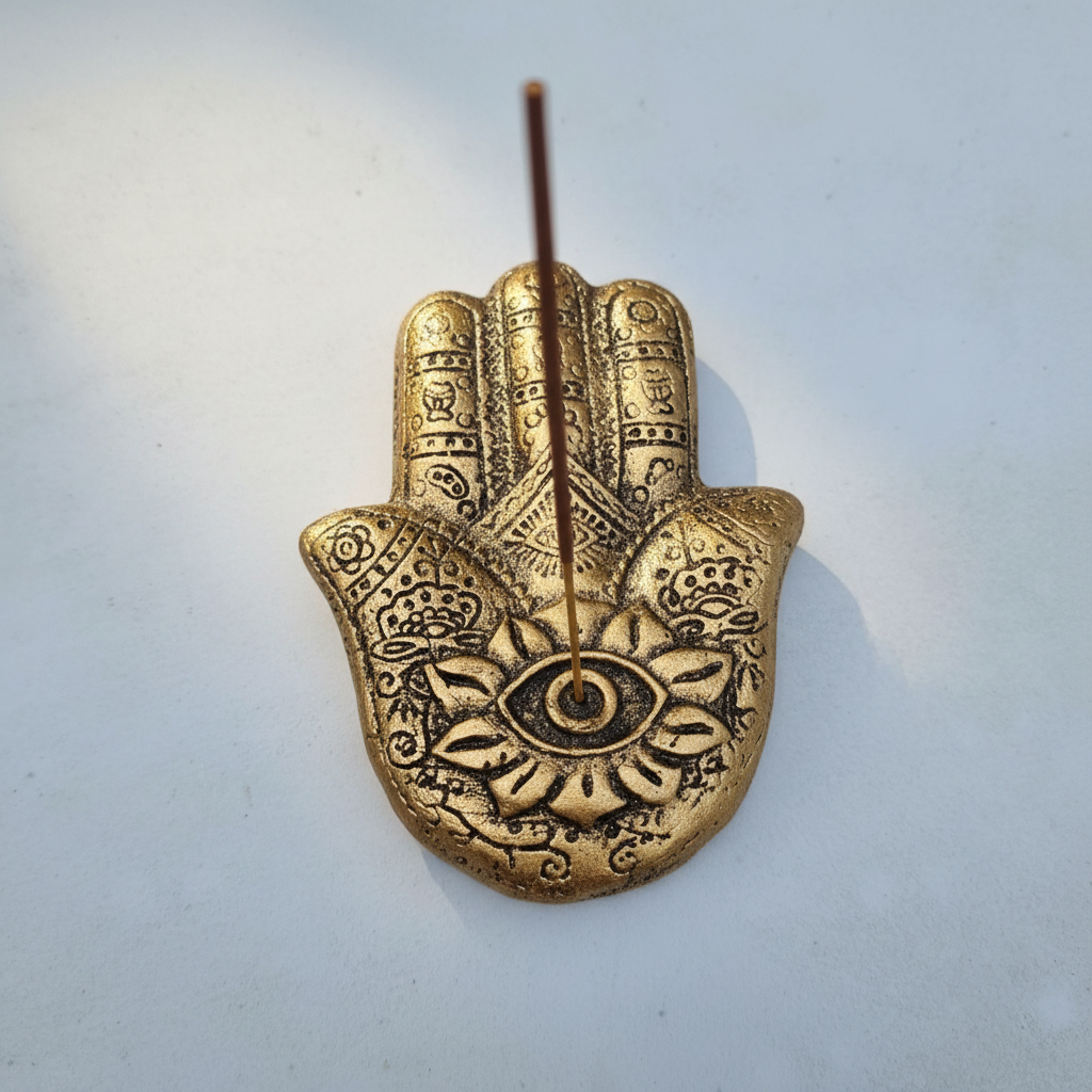 Porta Sahumerios Mano De Fatima Mandala Grande Bali 10cm - Imagen 13