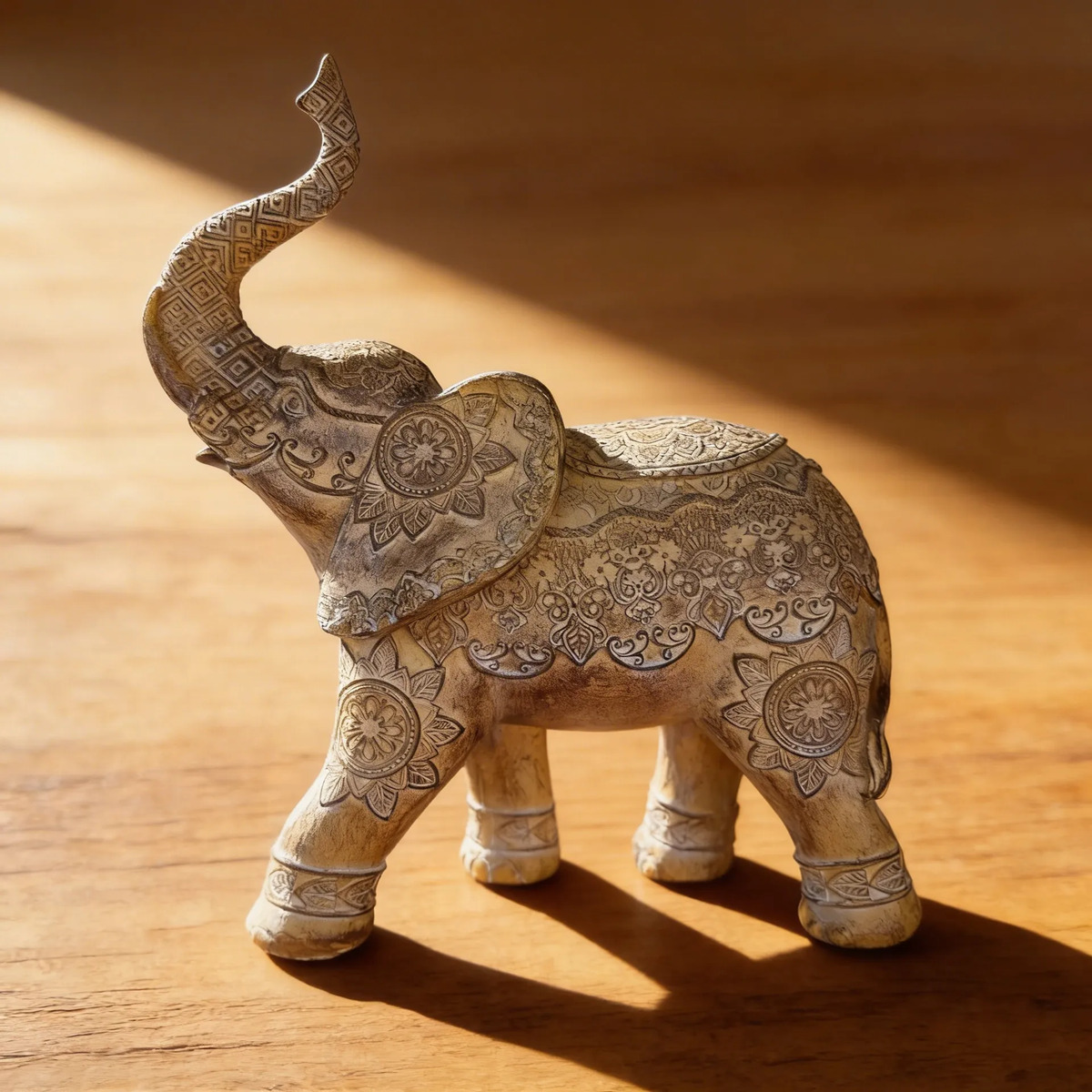 Elefante Sabiduría Longevidad Parado Mandala Gris Deco 27cm - Imagen 10