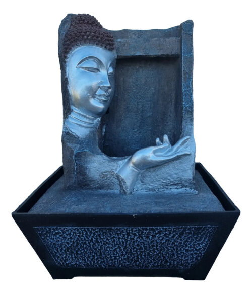 Fuente De Agua Buda Cromado Lluvia Cascada Grande 43cm