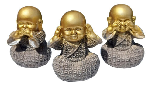 Set Budas Sabios Bebes Meditando Ciego Sordo Mudo 10cm