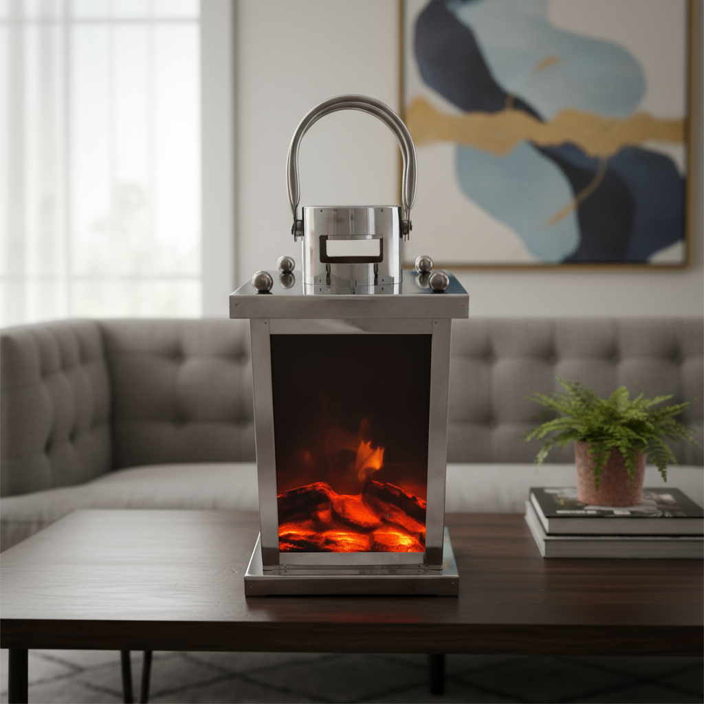 Fanal Simil Fuego 15x27cm Usb O Pila Farol Importado Oriente - Imagen 4