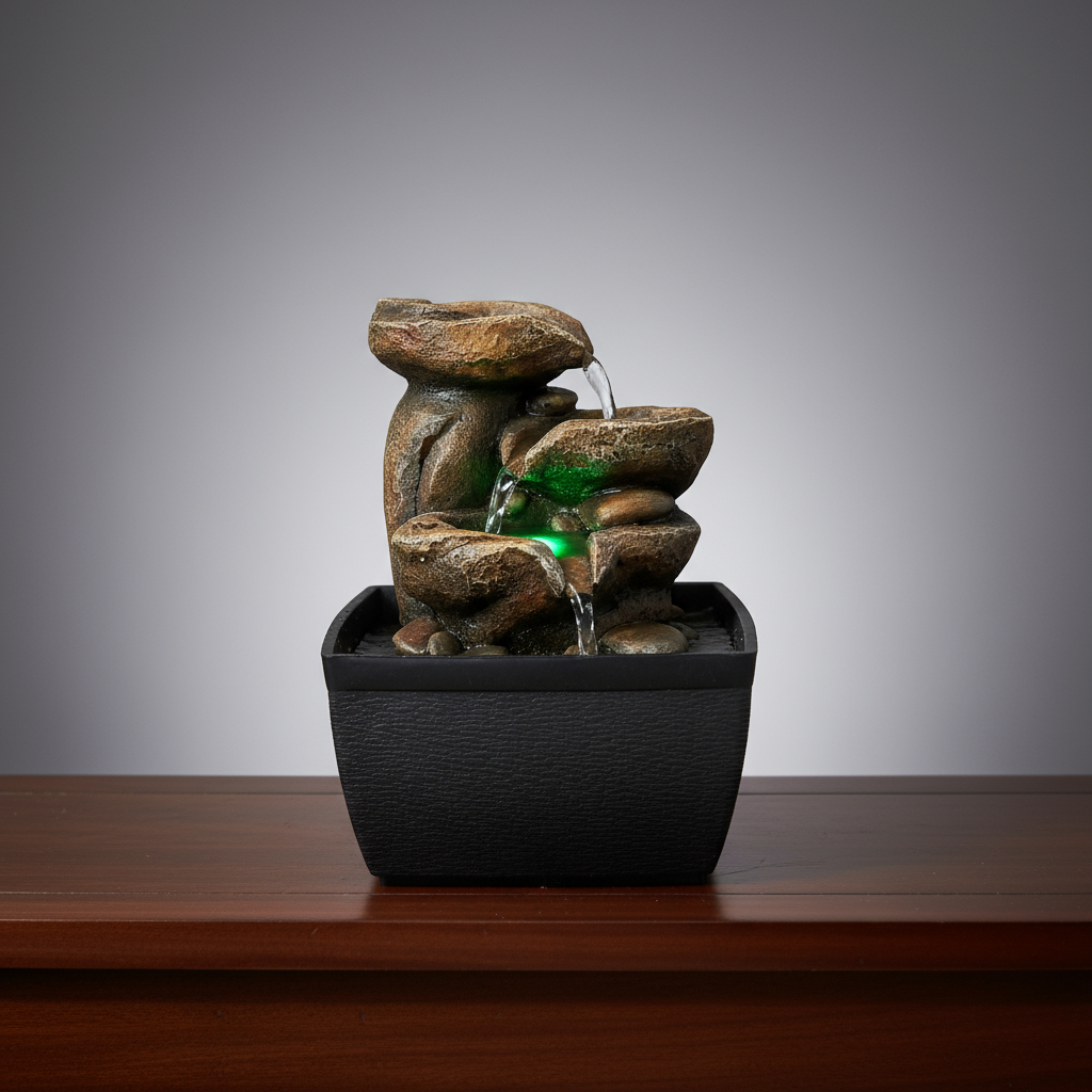 Fuente De Agua Chica Montaña Cuenco Cascada Luz Led Oferta - Imagen 8