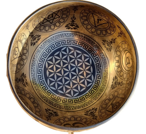 Cuenco Tibetano Original Importado Nepal Chakras Laser 14cm