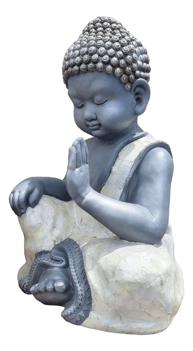 Buda Hindú Meditando Reposando Textura Nacar Brillos 64cm - Imagen 6