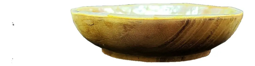 Plato De Nacar Y Madera De Teka 12cm Deco Bali - Imagen 3