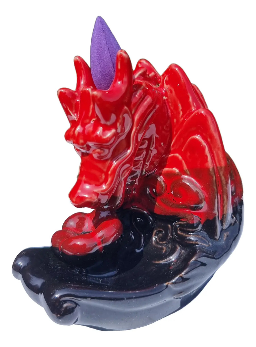 Porta Cono Fuente Humo Cascada Dragon Ceramica 11 Cm Zen - Imagen 9