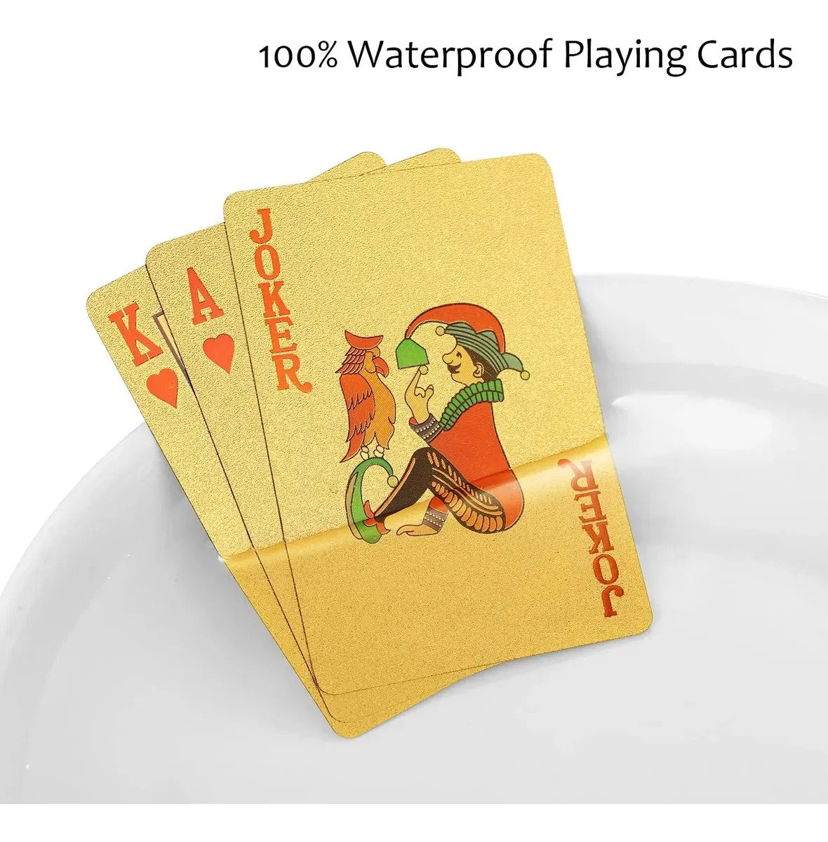 Mazo De Cartas Dorado Póker Naipes Baraja Oro Exclusivo - Imagen 3