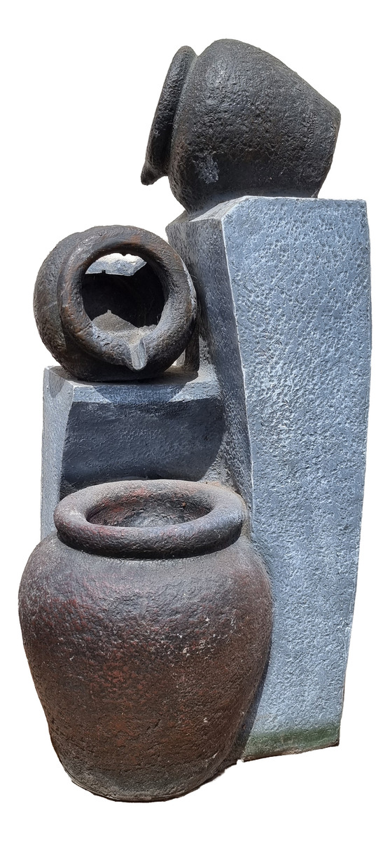 Fuente De Agua Deco Jarrones Cascada Feng Shui 48cm Jardin - Imagen 5