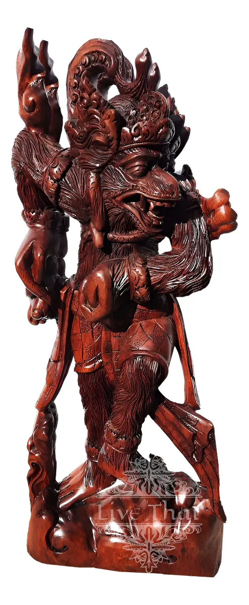 Hanuman Sentado Teka Madera 75cm Dios Mono China Ct2