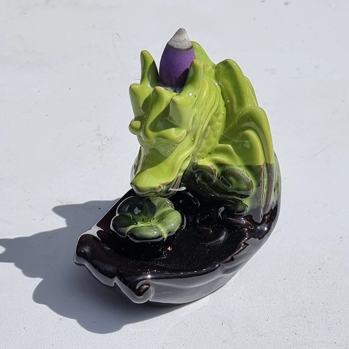 Porta Cono Fuente Humo Cascada Dragon Ceramica 11 Cm Zen - Imagen 22