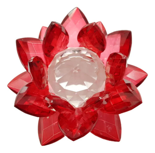 Flor De Loto 10 Cm Cristal / Vidrio Importada Centro De Mesa