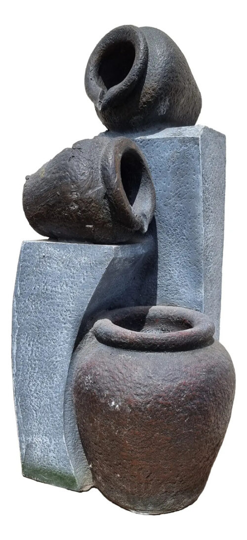 Fuente De Agua Deco Jarrones Cascada Feng Shui 48cm Jardin