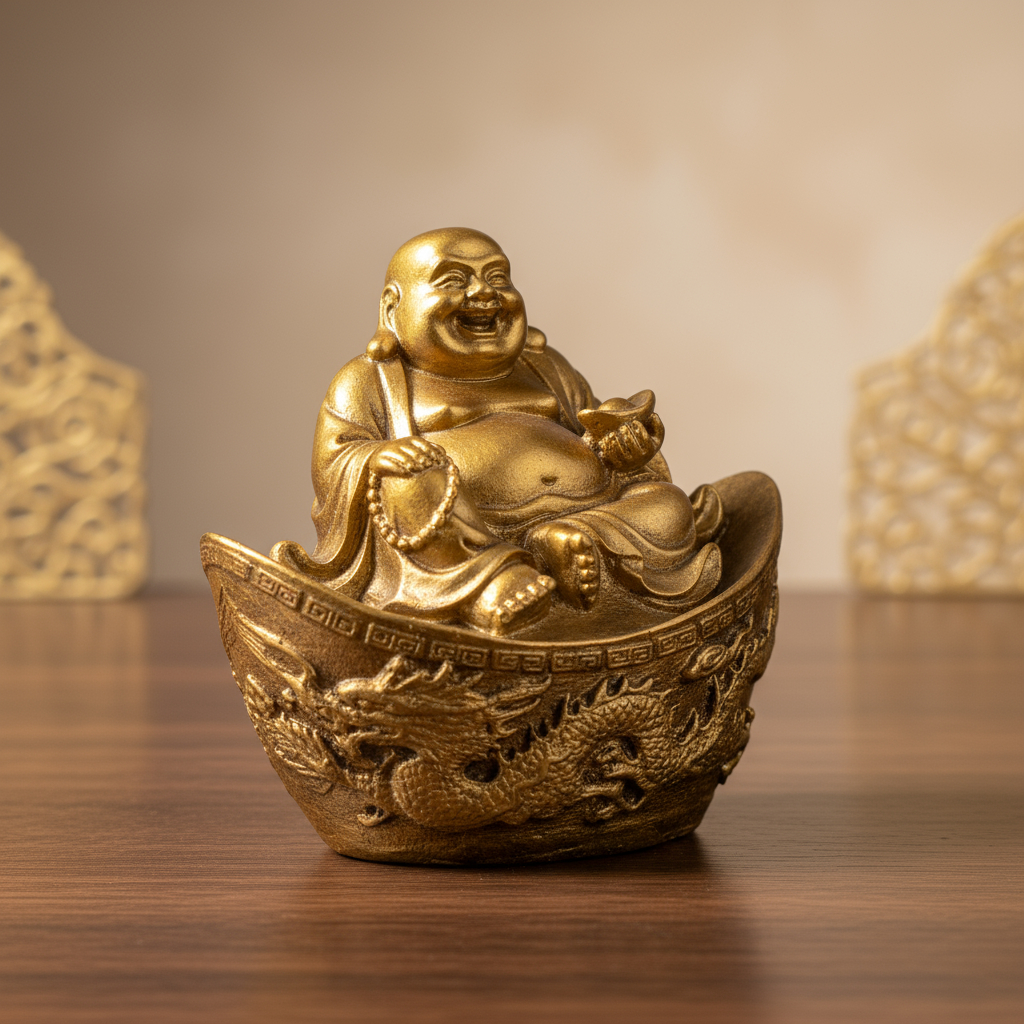 Buda Feliz Suerte Abundancia Dinero Importado Bali 10cm - Imagen 9