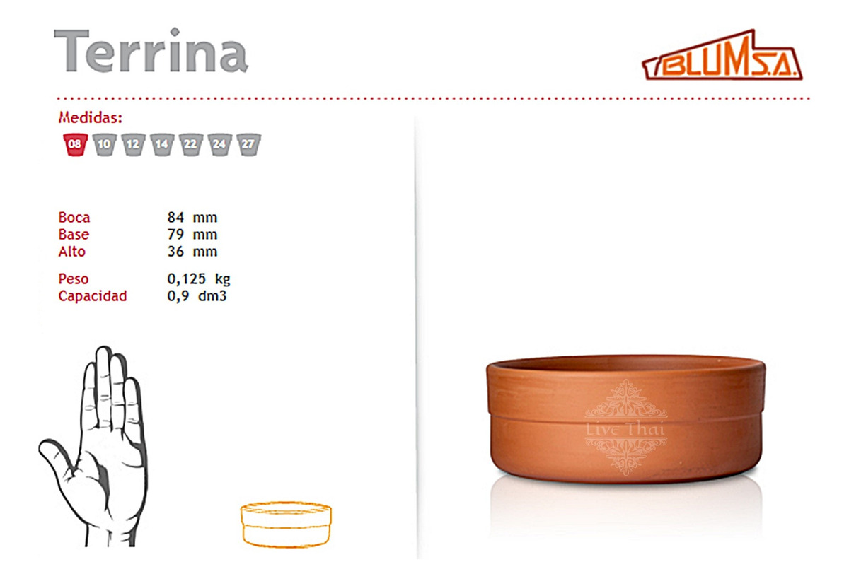 Cazuela Apilable N°8 Compotera Barro Esmaltado Terrina X30 U - Imagen 2