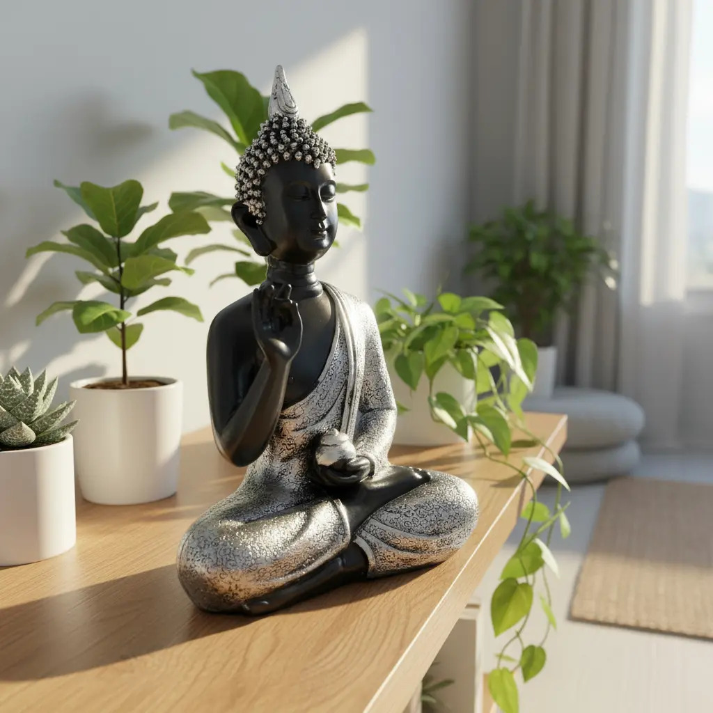 Buda Thai Meditando Bendicion Paz Armonia 22cm - Imagen 8