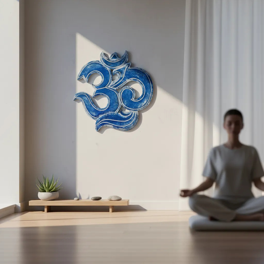 Cuadro Cartel Om Tallado Calado Decoración Hindu 30cm - Imagen 6