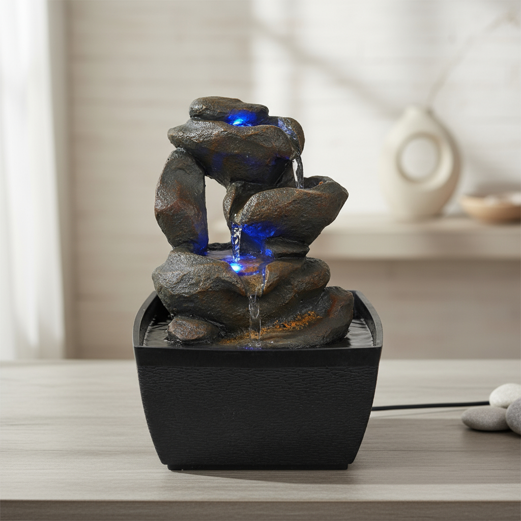 Fuente De Agua Chica Montaña Luz Led Oferta - Imagen 8